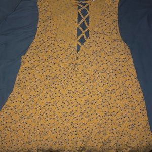 Yellow floral tank top